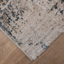 Load image into Gallery viewer, Beige met Blauw en Goud Tapijt Laagpolig Vloerkleed Koho Abstract Reality
