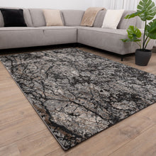 Load image into Gallery viewer, Zwart met Beige Tapijt Marmer Design Laagpolig Vloerkleed Koho Impressive