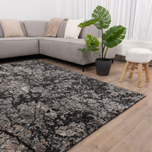 Load image into Gallery viewer, Zwart met Beige Tapijt Marmer Design Laagpolig Vloerkleed Koho Impressive