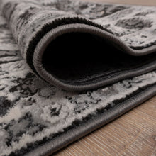 Load image into Gallery viewer, Zwart met Grijs Tapijt Vintage Design Laagpolig Vloerkleed Koho Impressive