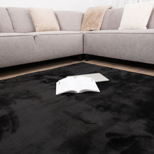 Load image into Gallery viewer, Zwart Tapijt Wasbaar Laagpolig Vloerkleed met Anti Slip Koho Soft Comfort Wasbaar op 30°