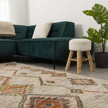 Load image into Gallery viewer, Crème/Oranje Kleurrijk Tapijt Dik Kwaliteitsvol Laagpolig Vloerkleed Koho Belgian Premium Scandinavisch Berber Design