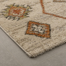 Load image into Gallery viewer, Crème/Oranje Kleurrijk Tapijt Dik Kwaliteitsvol Laagpolig Vloerkleed Koho Belgian Premium Scandinavisch Berber Design