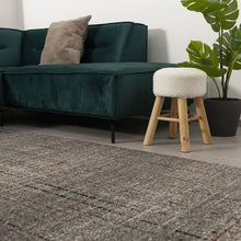 Load image into Gallery viewer, Donkergrijs met Rood Tapijt Laagpolig Vloerkleed Koho Belgian Design