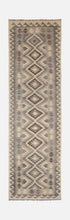 Load image into Gallery viewer, Beige Tapijt Laagpolig Handgeweven Wollen Vloerkleed - Koho Afghan Natural Kelim 292x84
