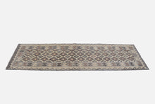 Load image into Gallery viewer, Beige Tapijt Laagpolig Handgeweven Wollen Vloerkleed - Koho Afghan Natural Kelim 292x84
