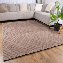 Load image into Gallery viewer, Taupe Tapijt Wasbaar Laagpolig Vloerkleed met Anti Slip Koho Japandi Stijl Wasbaar op 30° - Koho Carpets
