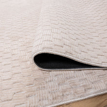 Load image into Gallery viewer, Crème Tapijt Wasbaar Laagpolig Vloerkleed met Anti Slip Koho Modula Wasbaar op 30° - Koho Carpets
