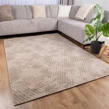 Load image into Gallery viewer, Beige Tapijt Wasbaar Laagpolig Vloerkleed met Anti Slip Koho Modula Wasbaar op 30° - Koho Carpets

