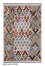 Load image into Gallery viewer, Kleurrijk Tapijt Laagpolig Handgeweven Wollen Vloerkleed - Koho Afghan Kelim 147x99
