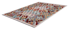 Load image into Gallery viewer, Kleurrijk Tapijt Laagpolig Handgeweven Wollen Vloerkleed - Koho Afghan Kelim 147x99

