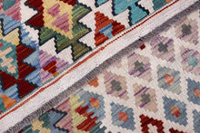 Load image into Gallery viewer, Kleurrijk Tapijt Laagpolig Handgeweven Wollen Vloerkleed - Koho Afghan Kelim 147x99
