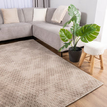 Load image into Gallery viewer, Beige Tapijt Wasbaar Laagpolig Vloerkleed met Anti Slip Koho Modula Wasbaar op 30° - Koho Carpets
