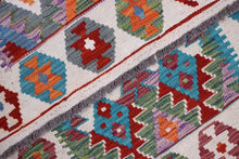Load image into Gallery viewer, Kleurrijk Tapijt Laagpolig Handgeweven Wollen Vloerkleed - Koho Afghan Kelim 119x84
