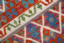 Load image into Gallery viewer, Kleurrijk Tapijt Laagpolig Handgeweven Wollen Vloerkleed - Koho Afghan Kelim 147x117
