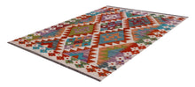 Load image into Gallery viewer, Kleurrijk Tapijt Laagpolig Handgeweven Wollen Vloerkleed - Koho Afghan Kelim 117x80
