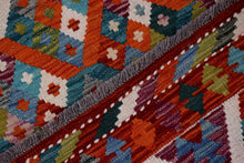 Load image into Gallery viewer, Kleurrijk Tapijt Laagpolig Handgeweven Wollen Vloerkleed - Koho Afghan Kelim 109x85
