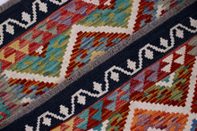 Load image into Gallery viewer, Kleurrijk Tapijt Laagpolig Handgeweven Wollen Vloerkleed - Koho Afghan Kelim 147x102
