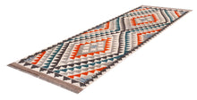 Load image into Gallery viewer, Kleurrijk Tapijt Laagpolig Handgeweven Wollen Vloerkleed - Koho Afghan Kelim 204x80
