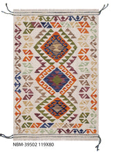 Load image into Gallery viewer, Kleurrijk Tapijt Laagpolig Handgeweven Wollen Vloerkleed - Koho Afghan Kelim 119x80

