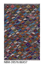 Load image into Gallery viewer, Kleurrijk Tapijt Laagpolig Handgeweven Wollen Vloerkleed - Koho Afghan Kelim 86x57
