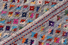 Load image into Gallery viewer, Kleurrijk Tapijt Laagpolig Handgeweven Wollen Vloerkleed - Koho Afghan Kelim 118x83
