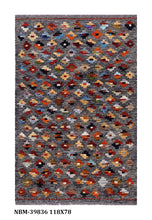 Load image into Gallery viewer, Kleurrijk Tapijt Laagpolig Handgeweven Wollen Vloerkleed - Koho Afghan Kelim 118x78
