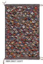Load image into Gallery viewer, Kleurrijk Tapijt Laagpolig Handgeweven Wollen Vloerkleed - Koho Afghan Kelim 122x77
