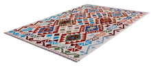 Load image into Gallery viewer, Kleurrijk Tapijt Laagpolig Handgeweven Wollen Vloerkleed - Koho Afghan Kelim 158x100
