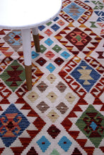 Load image into Gallery viewer, Kleurrijk Tapijt Laagpolig Handgeweven Wollen Vloerkleed - Koho Afghan Kelim 158x100
