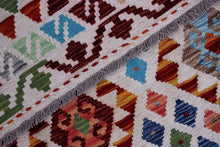 Load image into Gallery viewer, Kleurrijk Tapijt Laagpolig Handgeweven Wollen Vloerkleed - Koho Afghan Kelim 158x100
