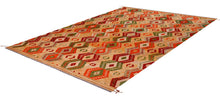 Load image into Gallery viewer, Kleurrijk Tapijt Laagpolig Handgeweven Wollen Vloerkleed - Koho Afghan Kelim 296x195
