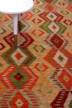 Load image into Gallery viewer, Kleurrijk Tapijt Laagpolig Handgeweven Wollen Vloerkleed - Koho Afghan Kelim 296x195
