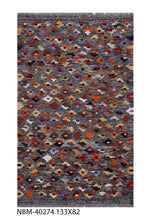 Load image into Gallery viewer, Kleurrijk Tapijt Laagpolig Handgeweven Wollen Vloerkleed - Koho Afghan Kelim 133x82
