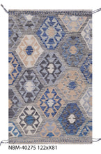 Load image into Gallery viewer, Kleurrijk Tapijt Laagpolig Handgeweven Wollen Vloerkleed - Koho Afghan Kelim 122x81
