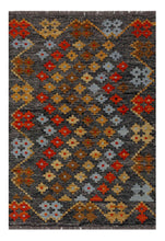 Load image into Gallery viewer, Kleurrijk Tapijt Laagpolig Handgeweven Wollen Vloerkleed - Koho Afghan Kelim 120x81
