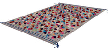 Load image into Gallery viewer, Kleurrijk Tapijt Laagpolig Handgeweven Wollen Vloerkleed - Koho Afghan Kelim 114x88
