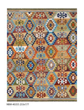 Load image into Gallery viewer, Kleurrijk Tapijt Laagpolig Handgeweven Wollen Vloerkleed - Koho Afghan Kelim 233x177
