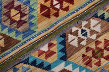 Load image into Gallery viewer, Kleurrijk Tapijt Laagpolig Handgeweven Wollen Vloerkleed - Koho Afghan Kelim 233x177
