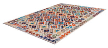 Load image into Gallery viewer, Kleurrijk Tapijt Laagpolig Handgeweven Wollen Vloerkleed - Koho Afghan Kelim 300x203
