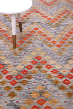 Load image into Gallery viewer, Kleurrijk Tapijt Laagpolig Handgeweven Wollen Vloerkleed - Koho Afghan Kelim 305x207

