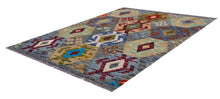 Load image into Gallery viewer, Kleurrijk Tapijt Laagpolig Handgeweven Wollen Vloerkleed - Koho Afghan Kelim 126x91
