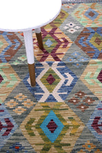 Load image into Gallery viewer, Kleurrijk Tapijt Laagpolig Handgeweven Wollen Vloerkleed - Koho Afghan Kelim 126x91
