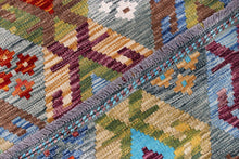 Load image into Gallery viewer, Kleurrijk Tapijt Laagpolig Handgeweven Wollen Vloerkleed - Koho Afghan Kelim 126x91

