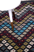 Load image into Gallery viewer, Kleurrijk Tapijt Laagpolig Handgeweven Wollen Vloerkleed - Koho Afghan Kelim 126x84

