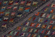 Load image into Gallery viewer, Kleurrijk Tapijt Laagpolig Handgeweven Wollen Vloerkleed - Koho Afghan Kelim 126x84
