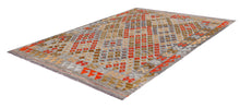 Load image into Gallery viewer, Kleurrijk Tapijt Laagpolig Handgeweven Wollen Vloerkleed - Koho Afghan Kelim 204x147
