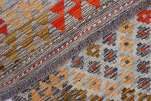 Load image into Gallery viewer, Kleurrijk Tapijt Laagpolig Handgeweven Wollen Vloerkleed - Koho Afghan Kelim 204x147
