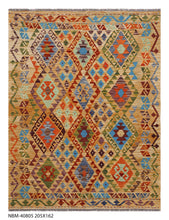 Load image into Gallery viewer, Kleurrijk Tapijt Laagpolig Handgeweven Wollen Vloerkleed - Koho Afghan Kelim 205x162
