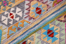 Load image into Gallery viewer, Kleurrijk Tapijt Laagpolig Handgeweven Wollen Vloerkleed - Koho Afghan Kelim 245x182
